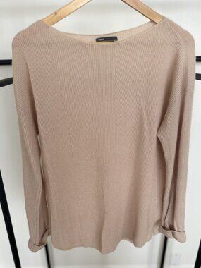 Vince Beige 100% Cashmere Crewneck Sweater Long Sleeve Size L